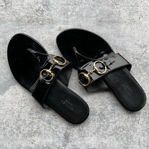 Gucci Horsebit Patent Leather Sandal